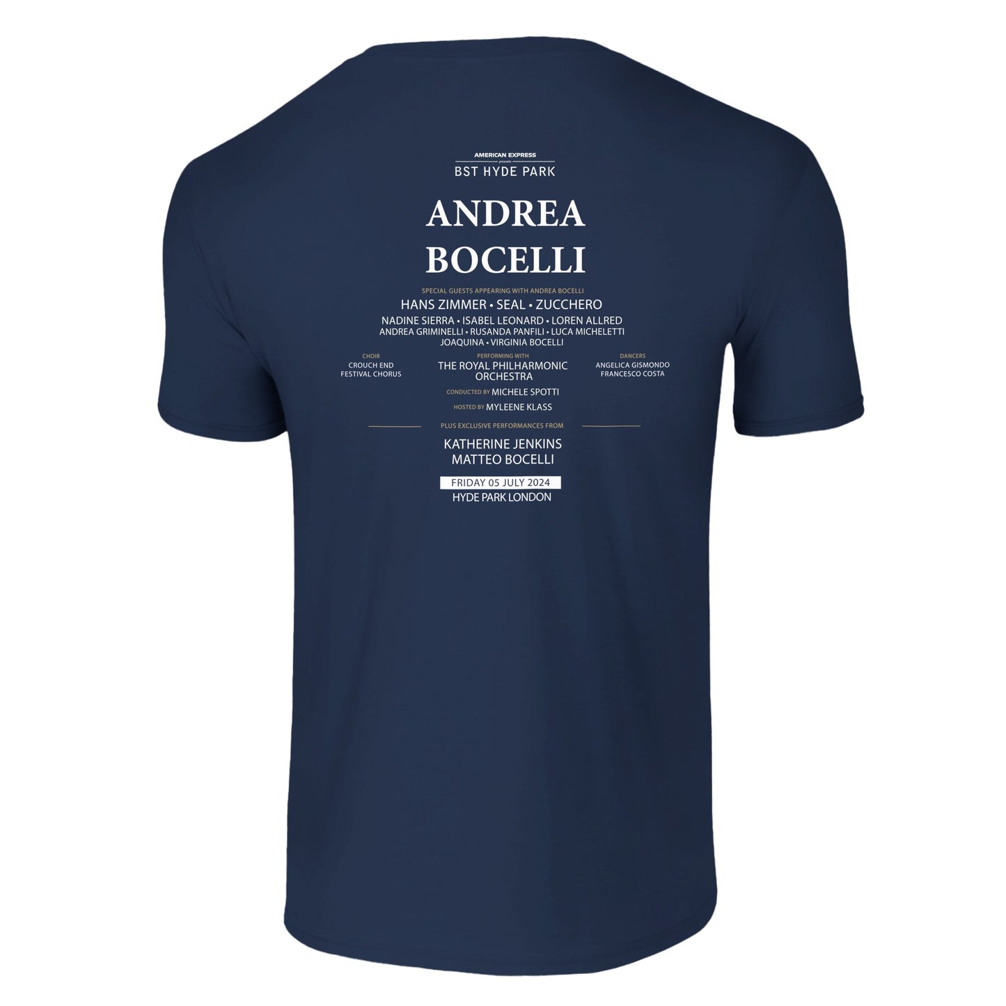 BST Hyde Park Andrea Bocelli Event T-Shirt