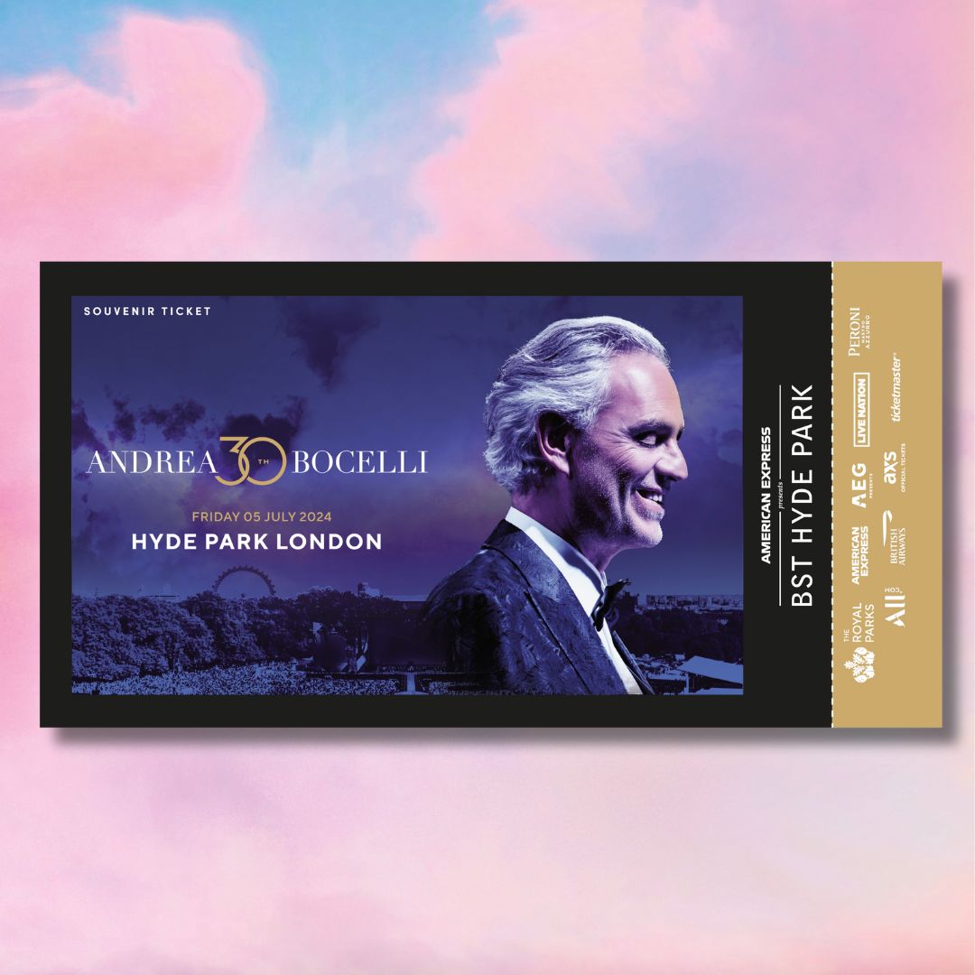 PRE-ORDER: Andrea Bocelli Event Souvenir Ticket